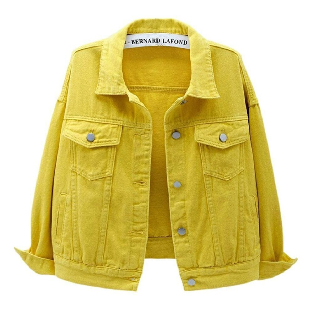 Relaxed Fit Denim Jacket with Chest Pockets, Drop Shoulder